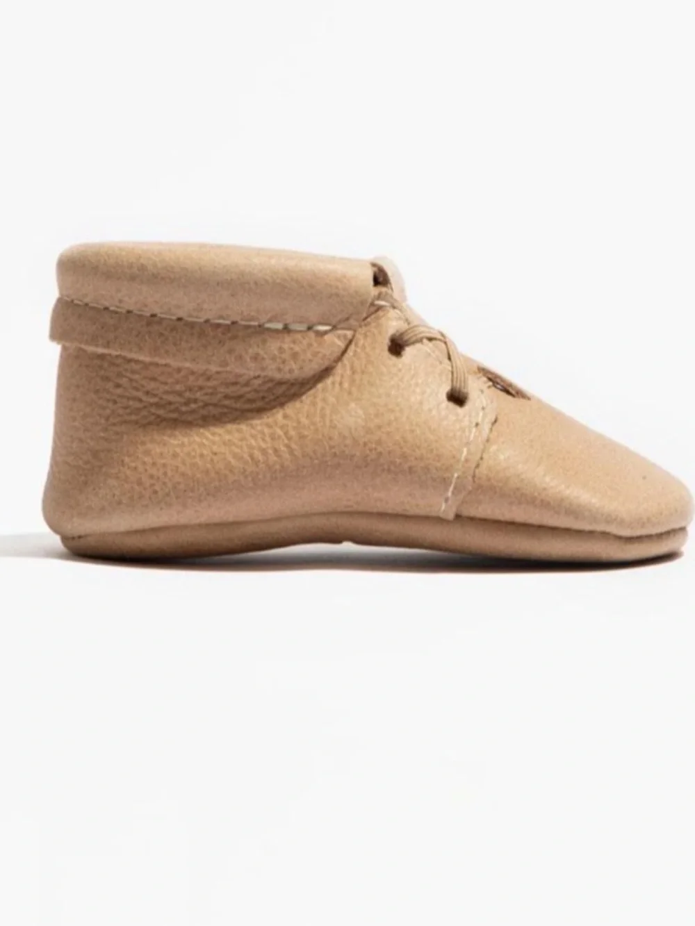 Freshly Picked Tan Leather Baby Moccasins in Box